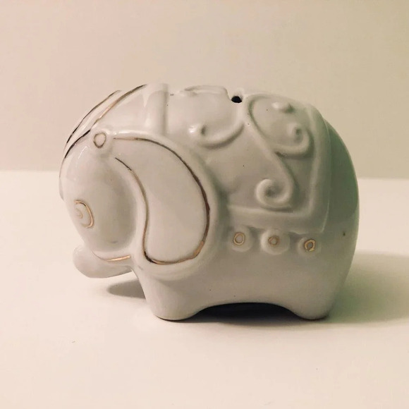 Ceramic Elephant Coin Bank Small 4  Inch Long Figurine - Picture 2 of 14